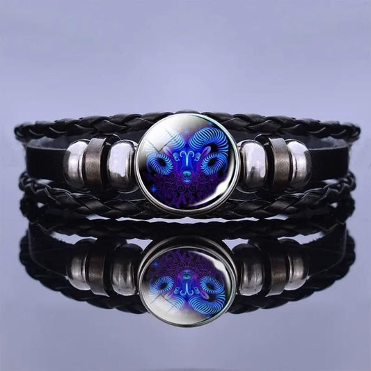 Zodiac Cosmic Leather Bracelet